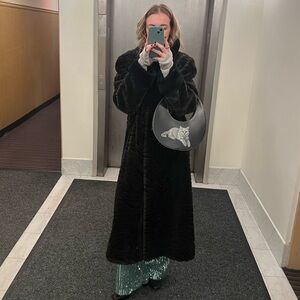 Black & Brown Faux Fur Coat